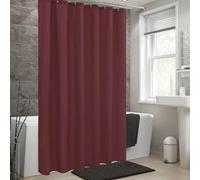 AEKDCL Rideau Douche Anti Moisissure en PEVA 90x190cm/35x75in(WxH) Vin Rouge Rideau de Douche Tissu Polyester Imperméable Lavable en Machine pour Baigoire Angle Salle de Bain avec 12 Crochets