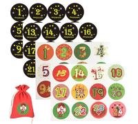 AEKZOX 8 pièces Autocollants Calendrier de L'avent, Chiffre Calendrier de L'avent, 1 à 24, Autocollants de Noël, Stickers Calendrier Avent pour Les Cadeaux de Noël DIY