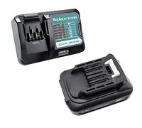 Aelcouth® Batterie BL1021B 2,0 Ah avec chargeur DC10WD de remplacement pour batteries Makita 10,8 V-12 V max Li-ion CXT BL1016B BL1015 BL1041B BL1040B BL1021B BL1020B 197339-1 197406-2 DF031D