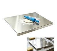 AEMCHDM Planche à Découper en Inox 40x30 cm avec Rebord, Grande Planche de Cuisine en Acier Inoxydable, Protection pour Plan de Travail, Billot Rectangulaire Professionnelle