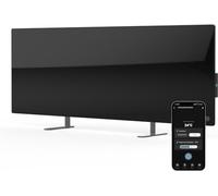 AENO Premium Eco Panneau Chauffant Infrarouge 700W - Chauffage intelligent à faible consommation avec thermostat et WiFi, verre trempé, mural ou sur pied, design moderne, Reddot Winner 2023, Noir