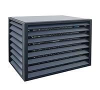 Aeovot Aluminium Cache Climatiseur Exterieur - Cache Clim Caisson, Habillage pour Climatiseur/Caisson Anti Bruit Pompe à Chaleur Extérieur, Imperméable/Crème Solaire Protection de Unité Extérieur