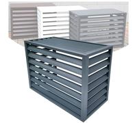 Aeovot Cache Climatiseur Exterieur Aluminium, Climatiseur Cache Clim/Pompe a Chaleur Extérieur, Imperméable/Protection Solaire Caisson Anti Bruit Pompe à Chaleur pour 1.5P/2-3P