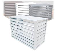 Aeovot Cache Climatiseur Exterieur Aluminium, Climatiseur Cache Clim/Pompe a Chaleur Extérieur, Imperméable/Protection Solaire Caisson Anti Bruit Pompe à Chaleur pour 1.5P/2-3P