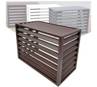 Aeovot Cache Climatiseur Exterieur Aluminium, Climatiseur Cache Clim/Pompe a Chaleur Extérieur, Imperméable/Protection Solaire Caisson Anti Bruit Pompe à Chaleur pour 1.5P/2-3P
