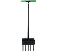 Aérateur avec bac de récupération – Fourche aératrice professionnelle incluant 5 lames – pour l'aération des pelouses et le désherbage du sol – Fabriqué en Allemagne – robuste et extensible