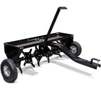 Aérateur de 90 cm pour tondeuses autoportées, aérateur de gazon avec une profondeur de travail de 7,6 cm, aérateur de gazon en acier avec embrayage pour tracteur de jardin