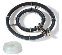 Aérateur de bassin 2 en 1, en acier inoxydable 304, Ø 8 mm + tuyau de 5 m | Répartition uniforme de l'oxygène grâce à la buse annulaire, grande stabilité. Durable et sans entretien pour un bassin clair