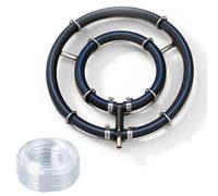 Aérateur de bassin - 25 cm - Anneau de ventilation 2 en 1 - Tuyau d'air en acier inoxydable 304 - Alimentation en oxygène avec micro-bulles - Pour bassin de jardin, aquarium