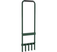 Aérateur de gazon - Aérateur manuel à fourche creuse - 5 dents creuses - Poignée antidérapante - Pour l'entretien du jardin et de la pelouse - Vert foncé