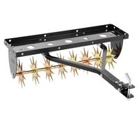 Aérateur de gazon pour tondeuse autoportée/tracteur de jardin - Aérateur tracté - Largeur de travail : 82 cm - Profondeur de travail : 5 cm - Capacité de charge : jusqu'à 45 kg - Structure en acier - 