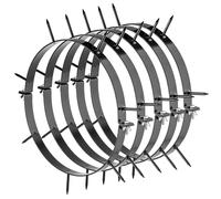 Aérateur de gazon - Rouleau à pointes - Acier, pointes de 6 cm - 5 anneaux - Entretien du jardin