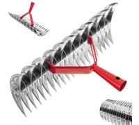 Aérateur de pelouse scarificateur manuel - Dents en métal - 100 x 270 mm - Manche en bois