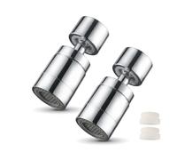 Aérateur de robinet 360° pivotant, embout de robinet cuisine économiseur d’eau avec mousseur orientable, adaptateur pour filetage externe M22 et interne M24, tête de robinet flexible pour évier