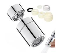 Aérateur de Robinet 360° Pivotant Embout Robinet Cuisine, Mousseur Robinet Économie D'eau, 2 Modes de Pulvérisation, Compatible avec Buses à Filetage Externe M22 et Interne M24, Surface Chromée