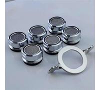 Aérateur De Robinet M24, 6 Pièces, Aérateur De Robinet À Économie D'eau Avec Filtre En Acier Inoxydable Et Abs, Comprend 6 Joints Et 1 aérateur Chromée Pour Salle De Bain