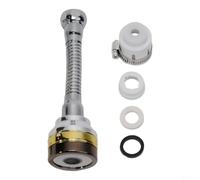 Aérateur de Robinet Pivotant 360° avec 2 Jets - Économiseur d'Eau Cuisine Lavabo - Adaptateur 20mm 24mm (14.9CM + Adapter)