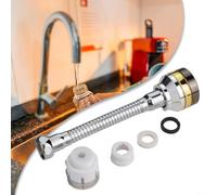 Aérateur de Robinet Pivotant 360° avec 2 Jets - Économiseur d'Eau Cuisine Lavabo - Adaptateur 20mm 24mm (17.6CM + Adapter)