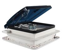 Aérateur de toit pour camping-car - Ventilateur de toit 12 V pour caravane et bateau - 10 pales - Éclairage LED à 4 LED - Réglage manuel - IP68 - Blanc