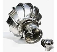 Aérateur de vent, turbine de toit zéro énergie, sortie de ventilation ronde de 10,9 à 39,7 cm, acier inoxydable 304, extracteur externe, promoteur d'aération étanche