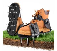 Aérateur Pelouse Chaussure Pro, Aérateur de Pelouse avec Double Sangles Réglables, Clous Galvanisés 45mm, Pointes de Rechange, Scarificateur Gazon Chaussures pour Gazon, Chape, Jardin