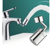 Aérateur pivotant de robinet d'évier à double fonction avec grande angle et pulvérisateur à 2 débits, accessoire de pulvérisateur d'évier pour le lavage du visage, le gargarisme et le poste de lavage 