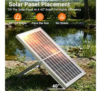 Aérateur pour étang - Pompe à oxygène solaire - 10 W - Indice de protection IP65 - Pour les grands étangs, aquariums et fontaines - Blanc