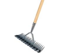 Aérateur pour gazon - Griffe pour gazon - Entretien du gazon - Acier galvanisé - Largeur : 34 cm - Couleur : beige