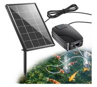 Aérateur solaire 4W pour étang - Batterie 2200 mAh et 3 modes de fonctionnement - Module solaire séparé pour petit bassin extérieur