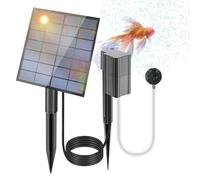 Aérateur solaire de bassin 2,5 W/7 V - Oxygénateur de 0,6 l/min - Pompe solaire pour étang avec 1 pierre à bulles et piquet - Pour jardin, bassin hydroponique