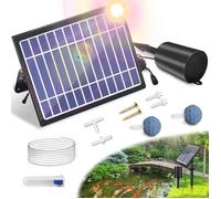 Aérateur Solaire de Bassin Avec Pompe à Air 3 Modes (18H/36H/72H) - 4 W,2200 mAh,Régulateur de Bulles Pour Petits Bassins Extérieurs