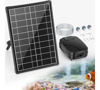 Aérateur solaire pour bassin, 8 W, double ventilateur, 4400 mAh, 3 modes, autonomie de 24 heures