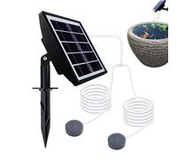 Aérateur Solaire Pour Bassin - Fer 14,3x13,5x20cm | Pompe À Air Solaire Avec Batterie 2000mAh, Alimentation En Oxygène Silencieuse, Rechargeable Par USB, Aération Des Aquariums, Utilisation Pour La Pê