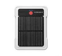 Aérateur solaire silencieux pour camping 3 réglages d'air (Blanc-1.8L-Q380 | Coque en ABS épais, résistante aux intempéries, compacte 12 x 9 x 4 cm, design portable
