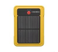 Aérateur solaire silencieux pour camping 3 réglages d'air (jaune-1.8L-Q380 | Coque en ABS épais, résistante aux intempéries, compacte 12 x 9 x 4 cm, design portable