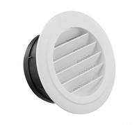 Aérations rondes, matériau ABS avec moustiquaire amovible et grille pour extracteur d'air mural plafond ventilation intérieure (125 mm)