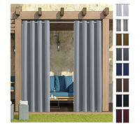 AEREY Rideau Extérieur oeillet métalliques Rideau Opaque Rideaux Occultants Protection Anti-UV avec pour Terrasse Rideau Pare-Soleil pour Balcon, Terrasse, Porche, Pergola- 210x235cm