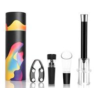 Aernajialin Lot de 4 tire-bouchon à pression d'air pour bouteille de vin, bec verseur, bouchon à vide, coupe-capsule, facile à ouvrir, accessoires de cuisine
