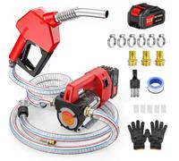 Aeroflexa Pompe à diesel,pompe gasoil electrique portable 12GPM, kit de pompegasoil sans fil,équipée d'une batterie 21V 4,0 Ah,pompeacarburant avec buse à arrêt automatique,pour Diesel Kérosène