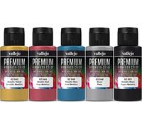 Aérographe Couleurs 5 x 60 ml Vallejo Premium Kit de couleurs Effet Métallique Aérographe Couleurs