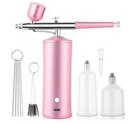 Aerographe Kit Complet, Viafexna Compresseur Aérographe Haute Pression, Injecteur D'Oxygène, pour L'Hydratation de la Peau, L'Art des Ongles, Tatouage, Peinture, Maquillage, Gâteau, Coupe de Cheveux