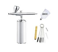 Aérographe portable avec compresseur Set multi-fonctionnel Coffre-fort de grande capacité Coupe d'encre pistolet nettoyage bronzage sans soleil(Part C White)