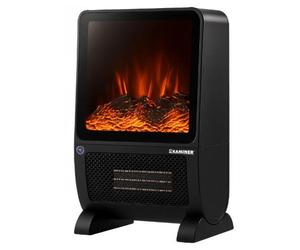 Aérotherme céramique 2000 W avec feu de cheminée 3D chauffage rapide LCD & télécommande thermostat 26-38°C 3 modes minuterie 1-8 h 26317