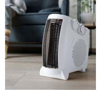 Aérotherme, chauffage électrique, 2 niveaux, radiateurs, fonction air froid, thermostat réglable, poignée de transport, protection contre la surchauffe, blanc, LxH 12,2 x 25 cm