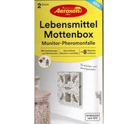 Aeroxon Lot de 2 pièges à mites alimentaires - Phéromones - Efficace pendant 8 semaines - Pour armoires de cuisine et de rangement