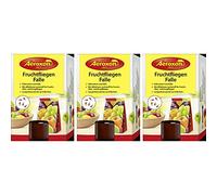 Aeroxon Lot de 3 pièges à Mouches de Fruits pour Cuisine - Piège à Mouches de Fruits de qualité supérieure - Piège à Mouches pour Cuisine et intérieur - Efficace jusqu'à 8 semaines
