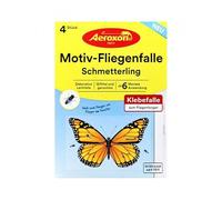 Aeroxon Lot de 4 pièges à mouches à motif papillon, adhésifs décoratifs, pièges à mouches d'intérieur - Attrape-mouches pour fenêtre