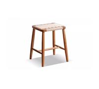 AERTSDFGT Petit Escabeau Tabouret en Bois Massif, Restaurant à Domicile, Petit Banc rectangulaire, Tabouret Bas rondins de Surface Corde tressée Simple Style Chinois(B)