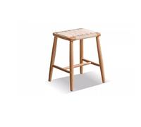 AERTSDFGT Petit Escabeau Tabouret en Bois Massif, Restaurant à Domicile, Petit Banc rectangulaire, Tabouret Bas rondins de Surface Corde tressée Simple Style Chinois(A)