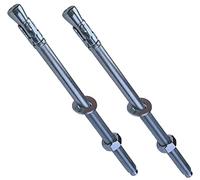 AERZETIX - Boulon Vis d'Ancrage Filetage Long, Goujon à Expansion - M12x220mm - en Acier Zingué - pour Béton, Pierre - 2 Pièces